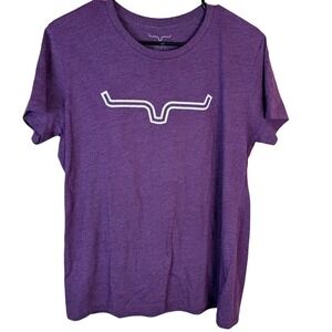 Kimes Ranch Womens Heather Purple Longhorn Logo Graphic T-Shirt XL Short Sleeve